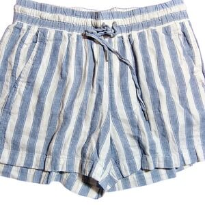 GAP Striped Drawstring Shorts Casual Summer Beach Blue White Size S pull on